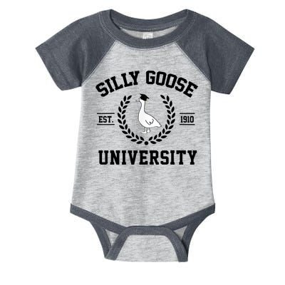 Silly Goose University Silly Goose Funny Meme School Bird Infant Baby Jersey Bodysuit