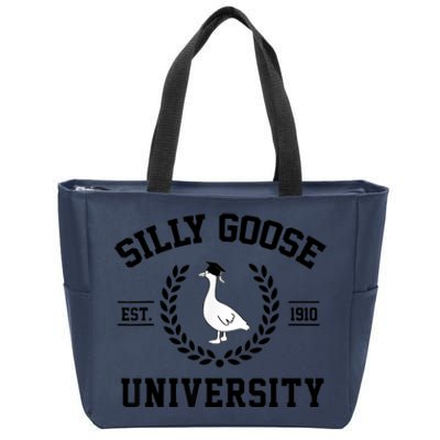 Silly Goose University Silly Goose Funny Meme School Bird Zip Tote Bag