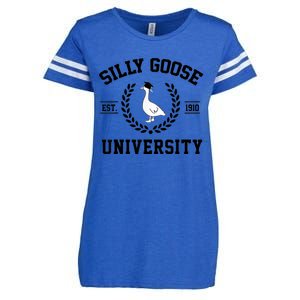 Silly Goose University Silly Goose Funny Meme School Bird Enza Ladies Jersey Football T-Shirt