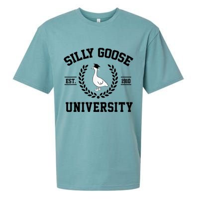 Silly Goose University Silly Goose Funny Meme School Bird Sueded Cloud Jersey T-Shirt