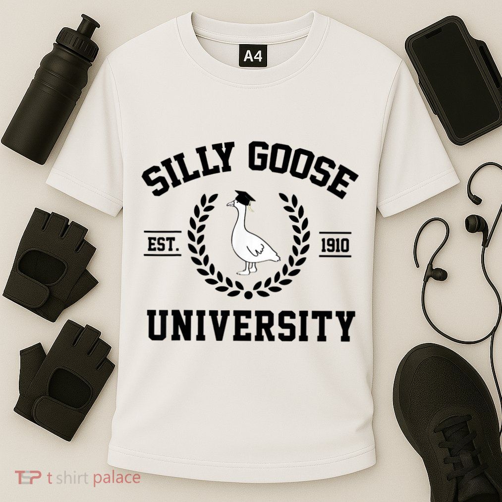 Silly Goose University Silly Goose Funny Meme School Bird Performance Shirt