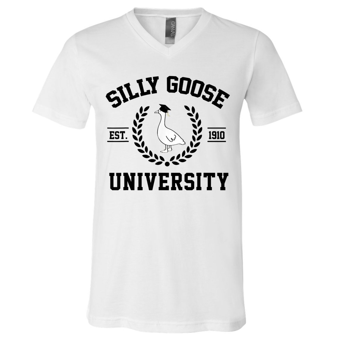 Silly Goose University Silly Goose Funny Meme School Bird V-Neck T-Shirt