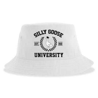 Silly Goose University Silly Goose Funny Meme School Bird Sustainable Bucket Hat