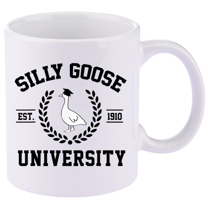 Silly Goose University Silly Goose Funny Meme School Bird 11oz C Handle Ceramic Mug