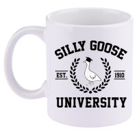 Silly Goose University Silly Goose Funny Meme School Bird 11oz C Handle Ceramic Mug