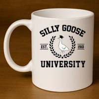 Silly Goose University Silly Goose Funny Meme School Bird 11oz C Handle Ceramic Mug