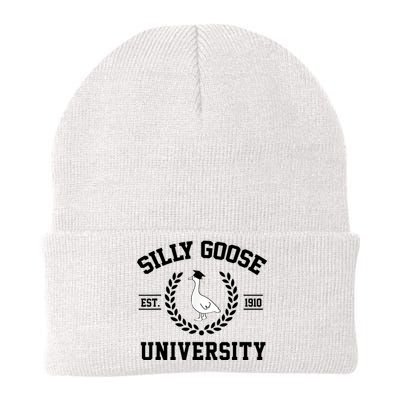 Silly Goose University Silly Goose Funny Meme School Bird Knit Cap Winter Beanie