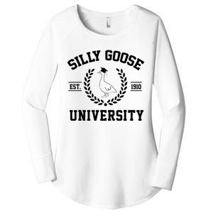 Silly Goose University Silly Goose Funny Meme School Bird Women's Perfect Tri Tunic Long Sleeve Shirt