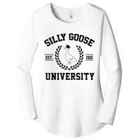 Silly Goose University Silly Goose Funny Meme School Bird Women's Perfect Tri Tunic Long Sleeve Shirt