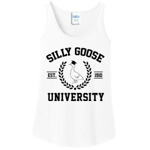 Silly Goose University Silly Goose Funny Meme School Bird Ladies Essential Tank