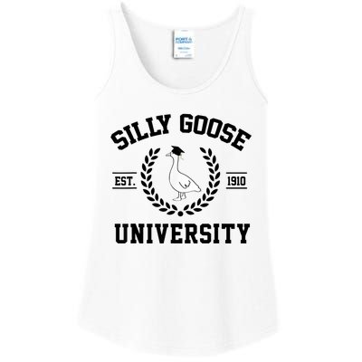 Silly Goose University Silly Goose Funny Meme School Bird Ladies Essential Tank