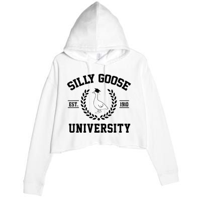 Silly Goose University Silly Goose Funny Meme School Bird Crop Fleece Hoodie