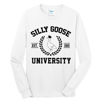Silly Goose University Silly Goose Funny Meme School Bird Tall Long Sleeve T-Shirt