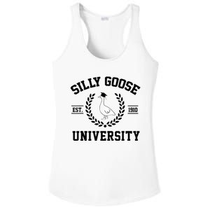 Silly Goose University Silly Goose Funny Meme School Bird Ladies PosiCharge Competitor Racerback Tank