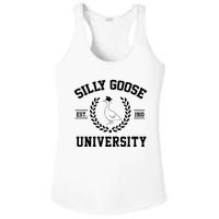 Silly Goose University Silly Goose Funny Meme School Bird Ladies PosiCharge Competitor Racerback Tank