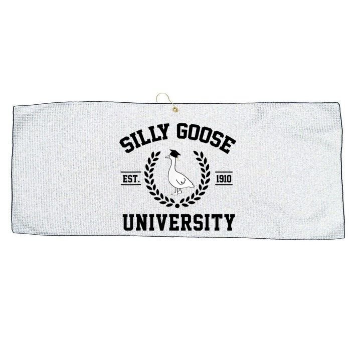Silly Goose University Silly Goose Funny Meme School Bird Large Microfiber Waffle Golf Towel
