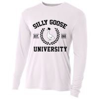 Silly Goose University Silly Goose Funny Meme School Bird Cooling Performance Long Sleeve Crew