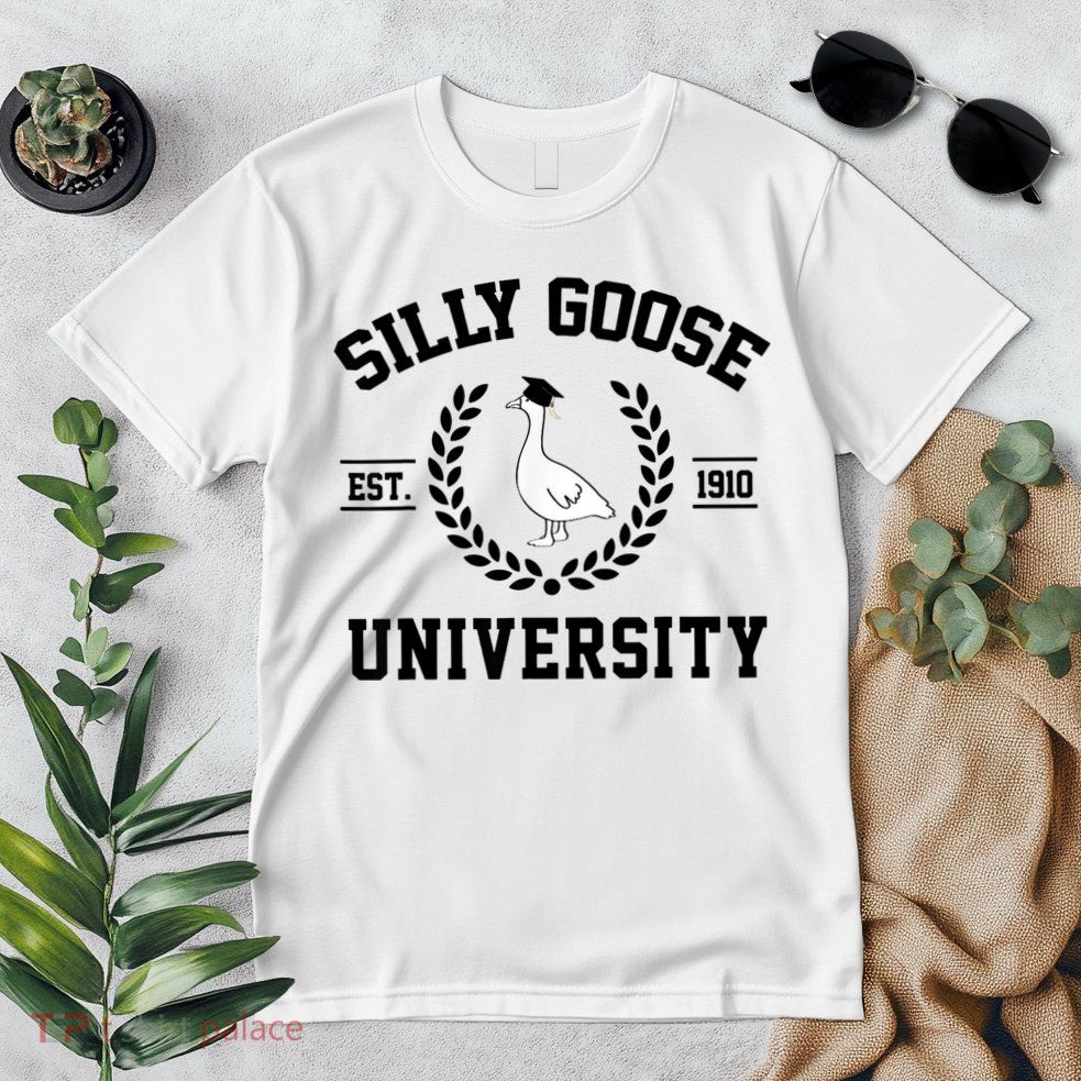 Silly Goose University Silly Goose Funny Meme School Bird Premium T-Shirt