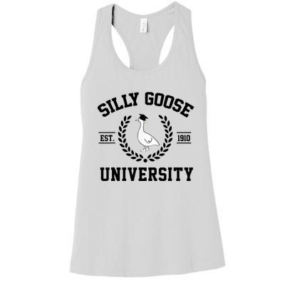 Silly Goose University Silly Goose Funny Meme School Bird Women's Racerback Tank