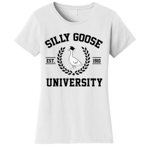 Silly Goose University Silly Goose Funny Meme School Bird Women's T-Shirt