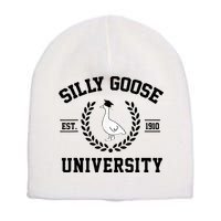 Silly Goose University Silly Goose Funny Meme School Bird Short Acrylic Beanie