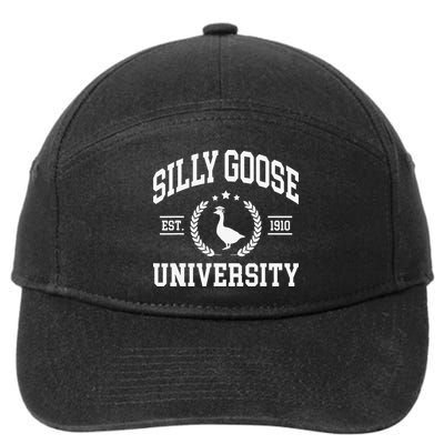 Silly Goose University Funny Goose On The Loose Funny Saying 7-Panel Snapback Hat