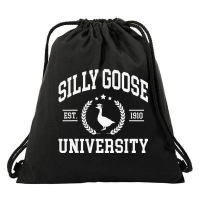 Silly Goose University Funny Goose On The Loose Funny Saying Drawstring Bag
