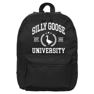 Silly Goose University Funny Goose On The Loose Funny Saying 16 in Basic Backpack