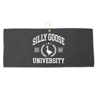 Silly Goose University Funny Goose On The Loose Funny Saying Large Microfiber Waffle Golf Towel