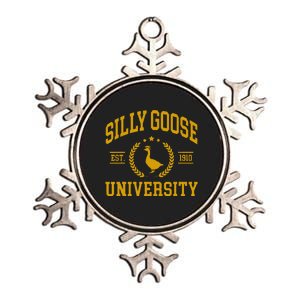 Silly Goose University Funny Goose On The Loose Funny Saying Metallic Star Ornament