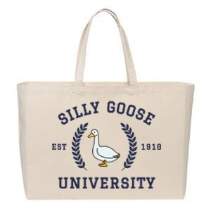 Silly Goose University Funny Silly Goose Cotton Canvas Jumbo Tote