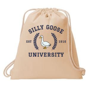 Silly Goose University Funny Silly Goose Drawstring Bag