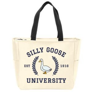 Silly Goose University Funny Silly Goose Zip Tote Bag