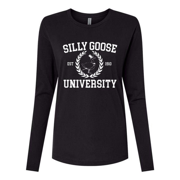 Silly Goose University Wo Silly Goose Meme Costume  Womens Cotton Relaxed Long Sleeve T-Shirt