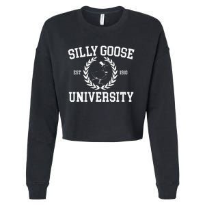 Silly Goose University Wo Silly Goose Meme Costume  Cropped Pullover Crew