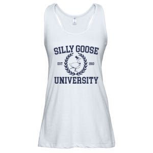 Silly Goose University Funny Silly Goose Meme Bird Lover Ladies Essential Flowy Tank