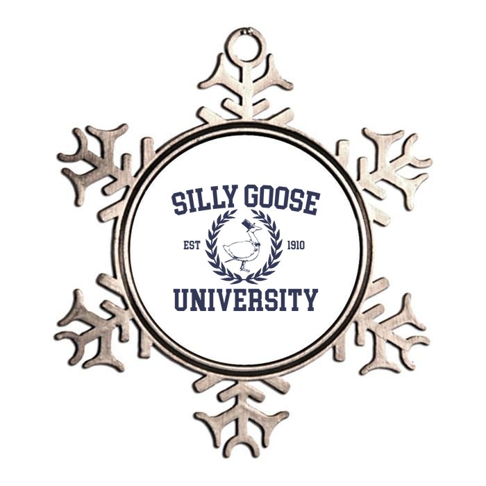 Silly Goose University Funny Silly Goose Meme Bird Lover Metallic Star Ornament