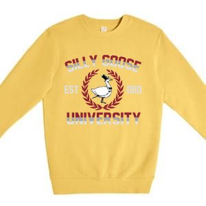 Silly Goose University Silly Goose Meme Gift Premium Crewneck Sweatshirt