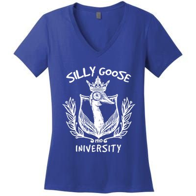 Silly Goose University Silly Goose Meme Costume Gift Women's V-Neck T-Shirt