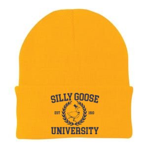 Silly Goose University Funny Silly Goose Meme Bird Lover Knit Cap Winter Beanie