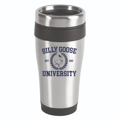 Silly Goose University Funny Silly Goose Meme Bird Lover 16oz Travel Tumbler
