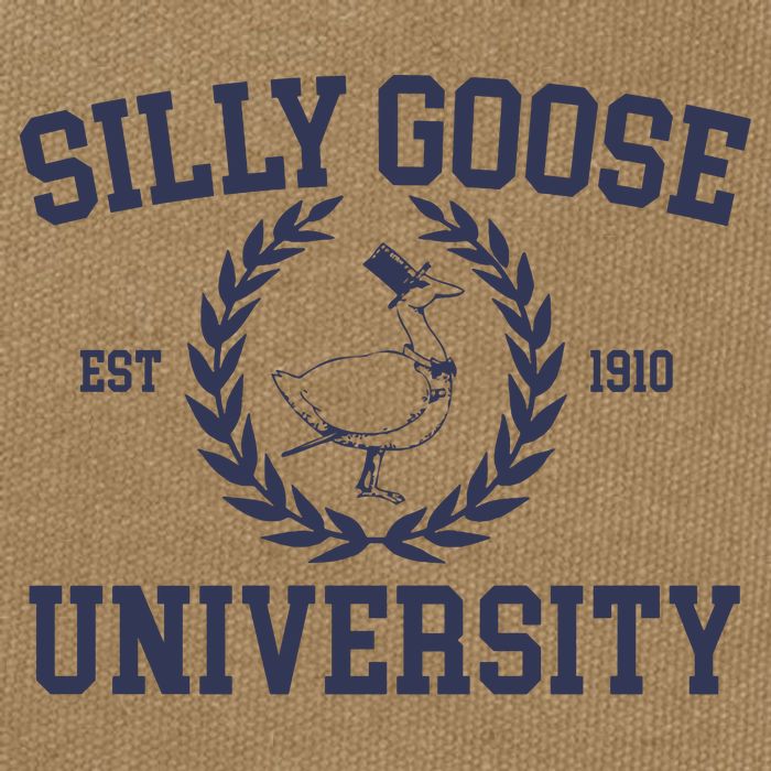 Silly Goose University Funny Silly Goose Meme Bird Lover Cotton Canvas Backpack