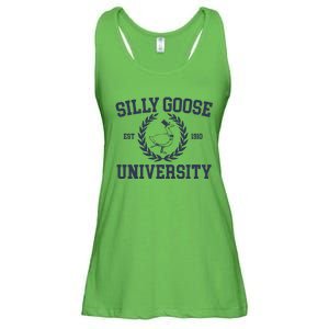 Silly Goose University Funny Silly Goose Meme Bird Lover Ladies Essential Flowy Tank