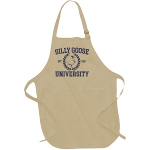 Silly Goose University Funny Silly Goose Meme Bird Lover Full-Length Apron With Pockets