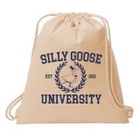 Silly Goose University Funny Silly Goose Meme Bird Lover Drawstring Bag