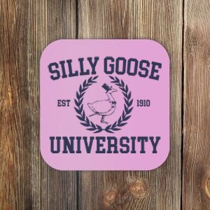 Silly Goose University Funny Silly Goose Meme Bird Lover Coaster