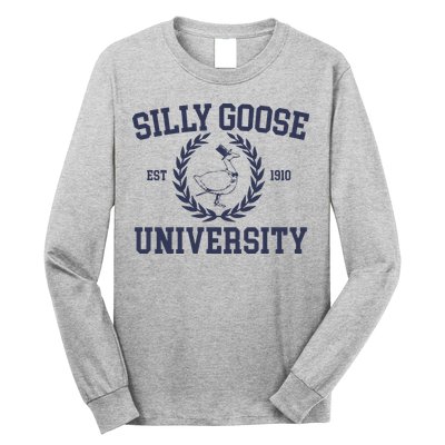 Silly Goose University Funny Silly Goose Meme Bird Lover Long Sleeve Shirt