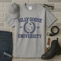 Silly Goose University Funny Silly Goose Meme Bird Lover Tall T-Shirt