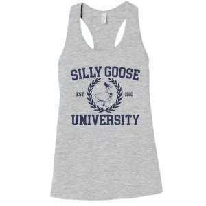 Silly Goose University Funny Silly Goose Meme Bird Lover Women's Racerback Tank