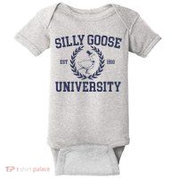 Silly Goose University Funny Silly Goose Meme Bird Lover Baby Bodysuit